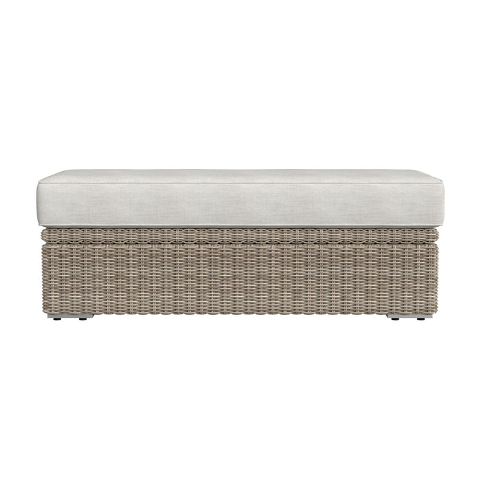 Carmona Ottoman - Natural and Olefin Beige - In Home Furniture (San Antonio, TX)