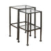 Leilani 2-piece Glass Top Nesting Tables Black - In Home Furniture (San Antonio, TX)