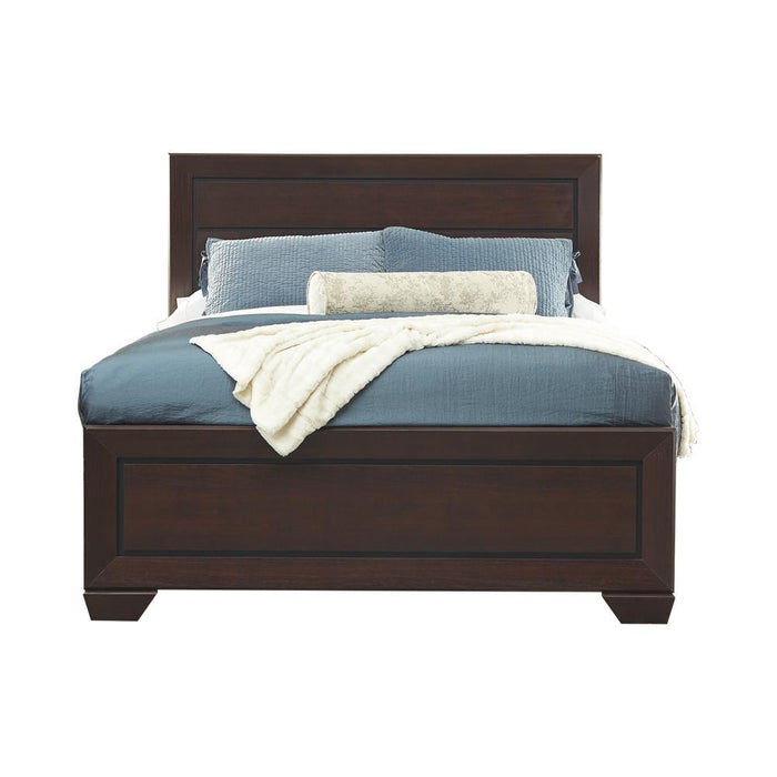 Kauffman California King, Eastren King, & Queen Panel Bed Dark Cocoa - In Home Furniture (San Antonio, TX)