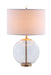 Kenny Drum Shade Table Lamp with Glass Base White - In Home Furniture (San Antonio, TX)