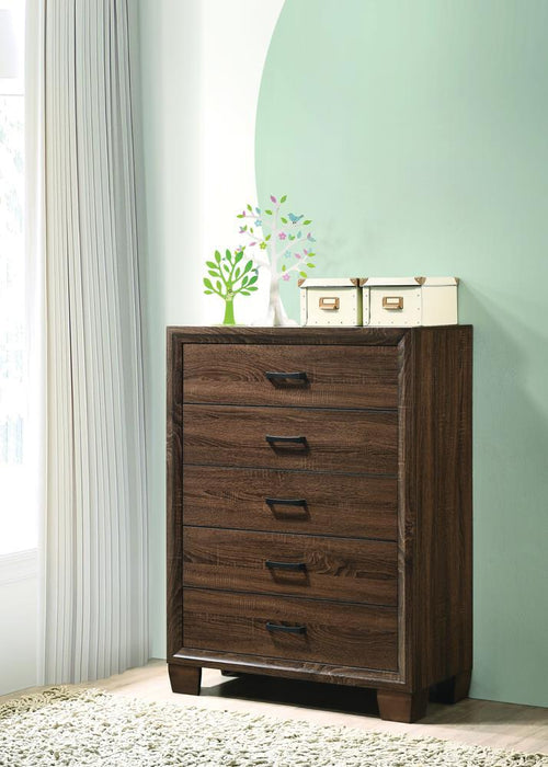 Brandon 5-drawer Chest Medium Warm Brown