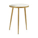 Acheson Round Accent Table White and Gold - In Home Furniture (San Antonio, TX)