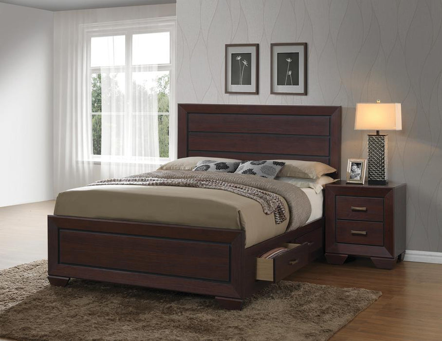 Kauffman California King, Eastren King, & Queen Panel Bed Dark Cocoa - In Home Furniture (San Antonio, TX)