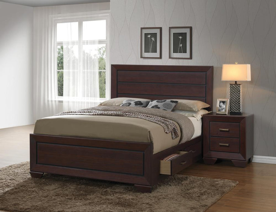 Kauffman California King, Eastren King, & Queen Panel Bed Dark Cocoa - In Home Furniture (San Antonio, TX)