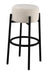 Leonard Upholstered Backless Round Stools White and Black (Set of 2) - In Home Furniture (San Antonio, TX)