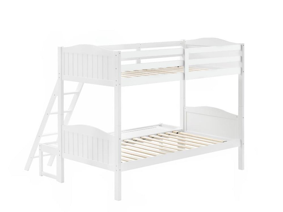 Arlo Twin Over Full Bunk Bed with Ladder White