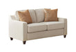 Christine Upholstered Cushion Back Loveseat Beige - In Home Furniture (San Antonio, TX)