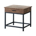 Byers Square 1-drawer End Table Brown Oak and Sandy Black - In Home Furniture (San Antonio, TX)