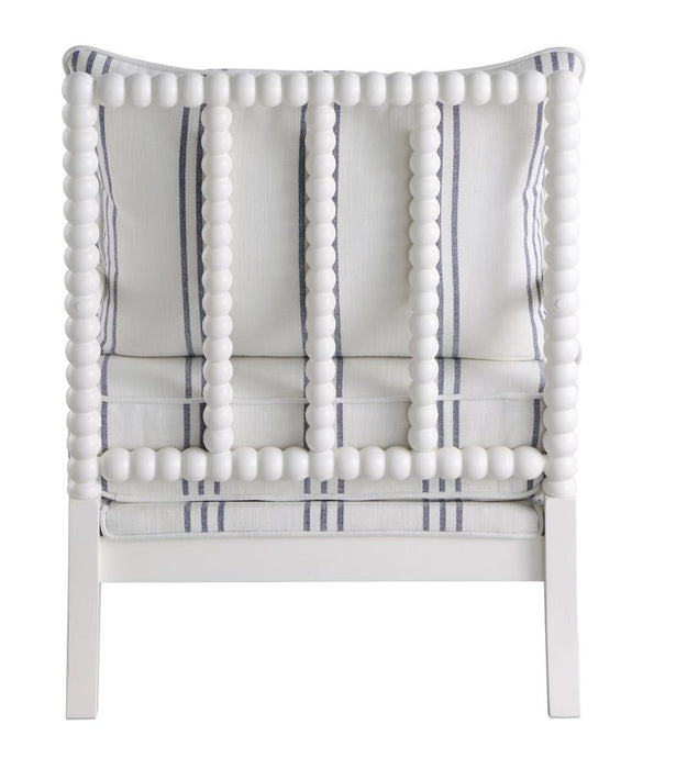 Blanchett Upholstered Accent Chair with Spindle Accent White and Navy