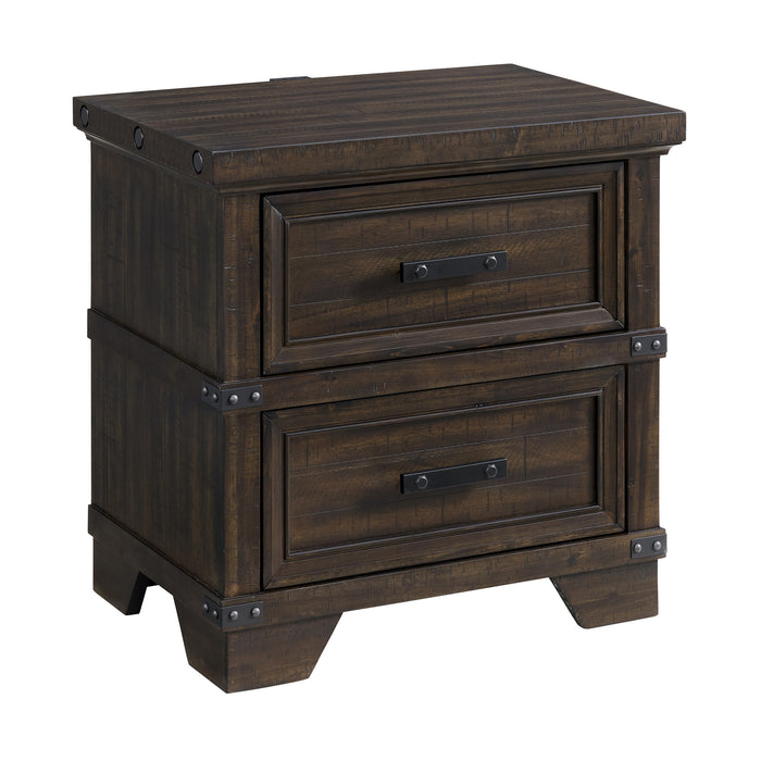 Colorado City 2-Drawer Nightstand with USB in Charcoal