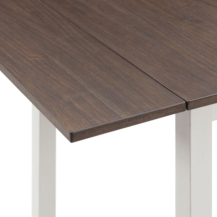 Martin 3 pc Drop Leaf Dining Set (Dark Brown Top - White Base) - In Home Furniture (San Antonio, TX)