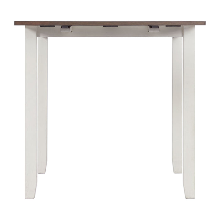 Martin 3 pc Drop Leaf Dining Set (Dark Brown Top - White Base) - In Home Furniture (San Antonio, TX)