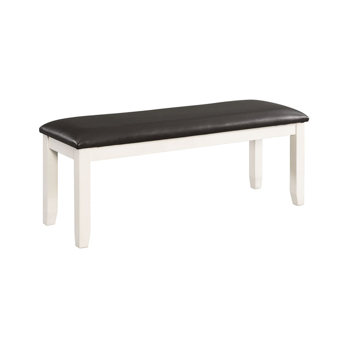 Martin 6 Pc Dining set (Table+ 4 + Bench) (Dark Brown Top - White Base) - In Home Furniture (San Antonio, TX)