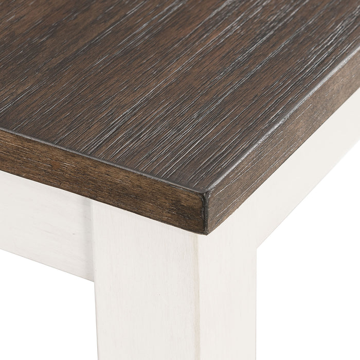 Martin 6 Pc Dining set (Table+ 4 + Bench) (Dark Brown Top - White Base) - In Home Furniture (San Antonio, TX)