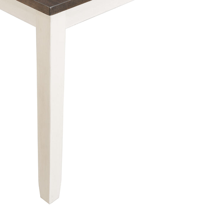 Martin 6 Pc Dining set (Table+ 4 + Bench) (Dark Brown Top - White Base) - In Home Furniture (San Antonio, TX)