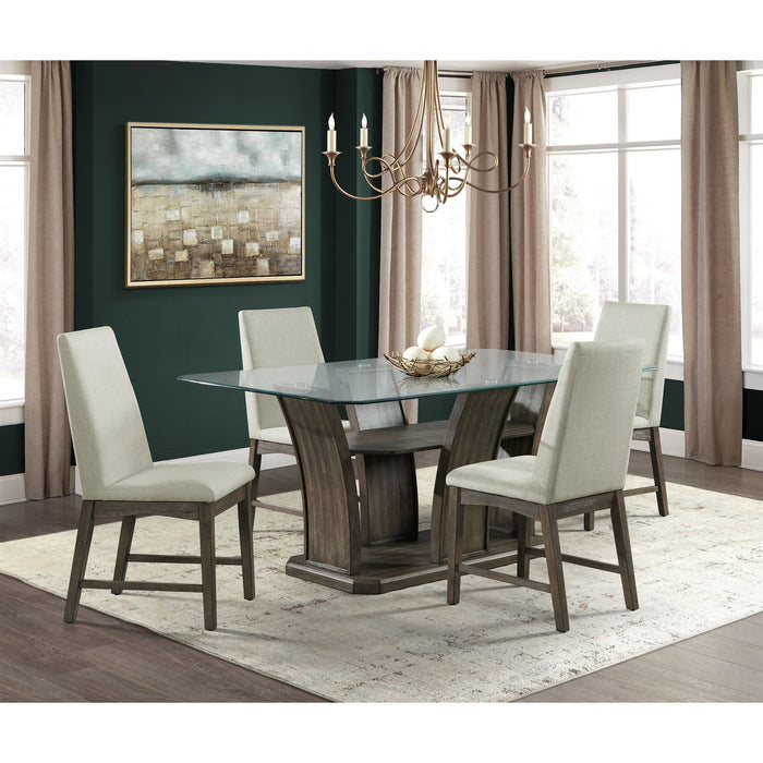 Dapper 5PC Rectangular Standard Height Dining Set in Walnut-Table & Four Chairs - In Home Furniture (San Antonio, TX)