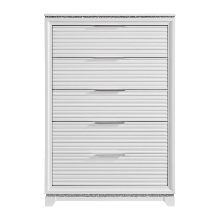 Denmark 5-Drawer Chest in White - In Home Furniture (San Antonio, TX)
