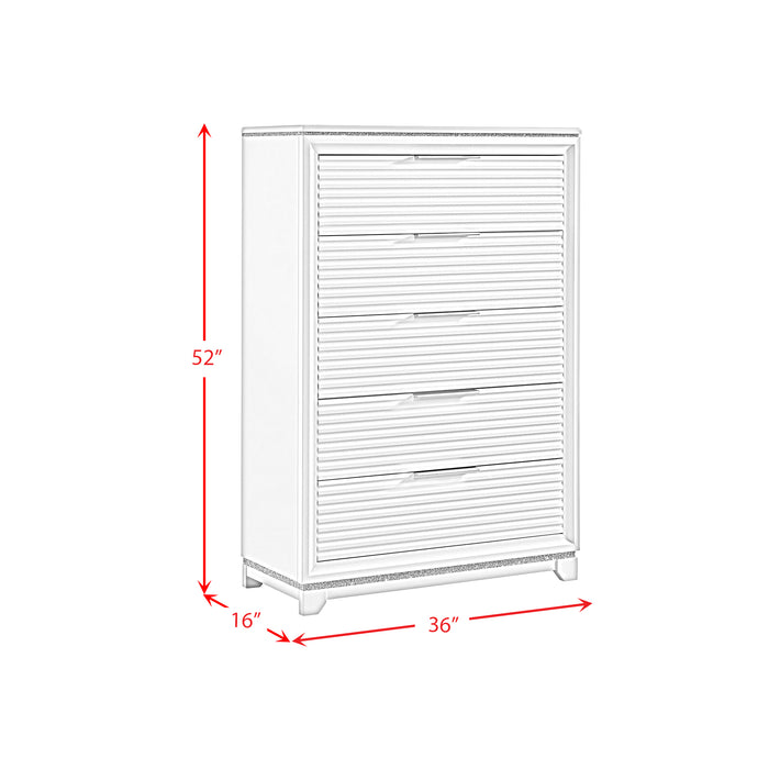 Denmark UPH Bedroom Set with Lights - In Home Furniture (San Antonio, TX)