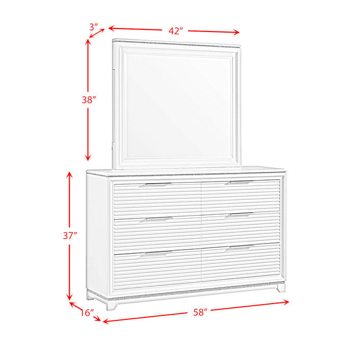 Denmark UPH Bedroom Set with Lights - In Home Furniture (San Antonio, TX)