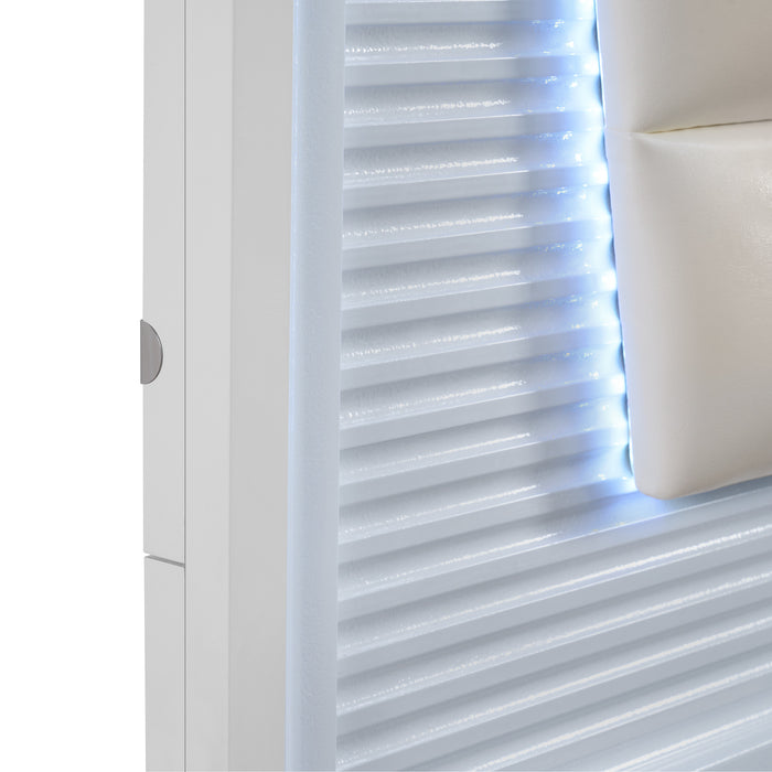 Denmark UPH Bedroom Set with Lights - In Home Furniture (San Antonio, TX)