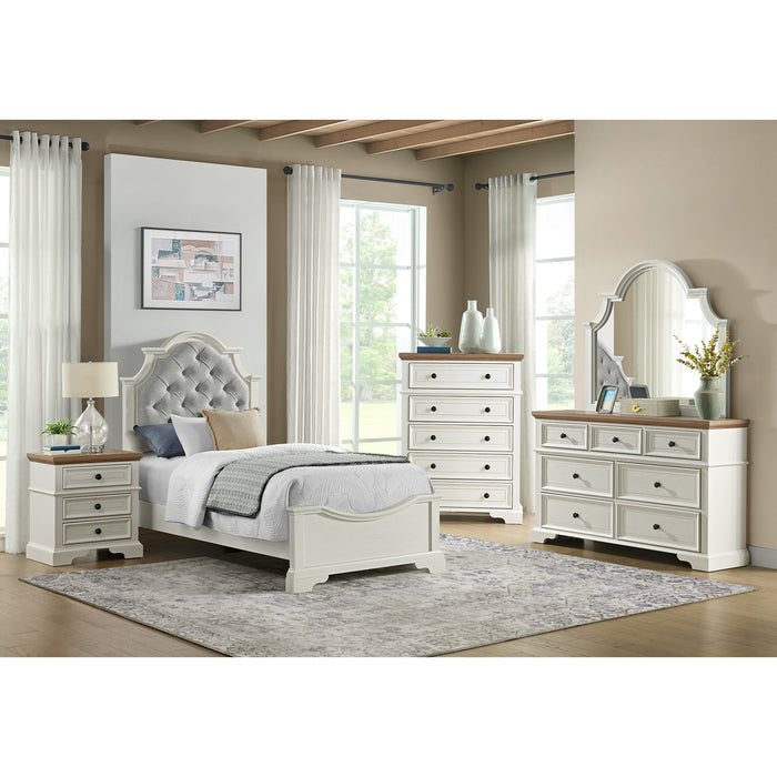 Eastwood Youth 7-Drawer Dresser in Brown and Off-White - In Home Furniture (San Antonio, TX)