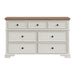 Eastwood Youth 7-Drawer Dresser in Brown and Off-White - In Home Furniture (San Antonio, TX)