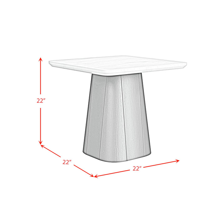 Edison End Table in White and Black - In Home Furniture (San Antonio, TX)