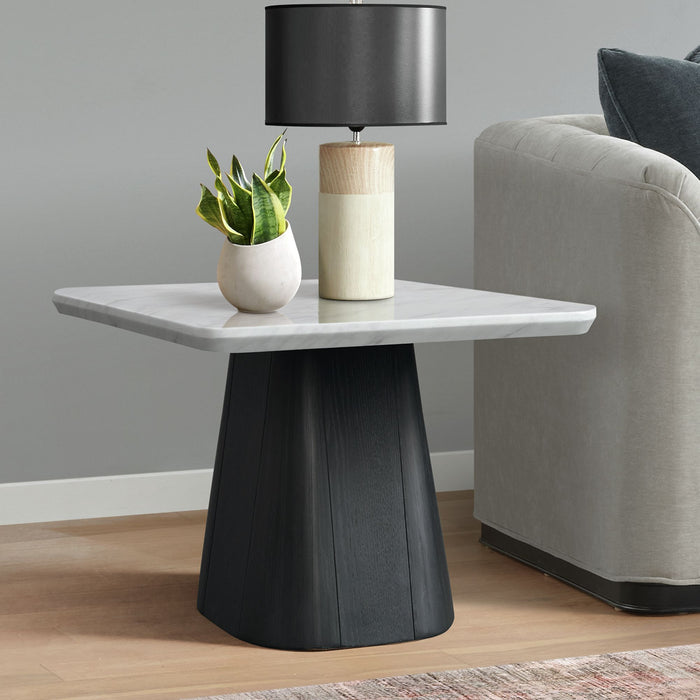 Edison End Table in White and Black - In Home Furniture (San Antonio, TX)