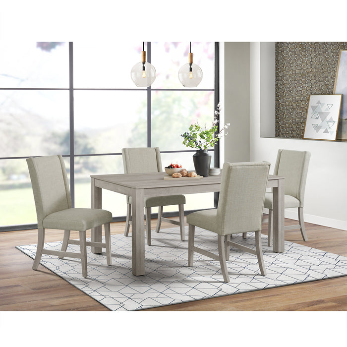 Eleanor Standard Height Dining Set in White-Rectangular Table and Four Chairs - In Home Furniture (San Antonio, TX)