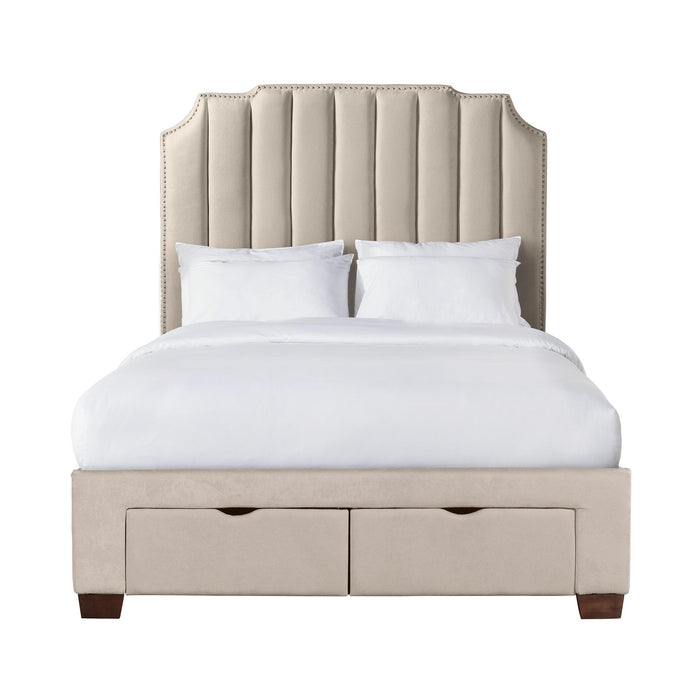 Harper Queen Upholstered Storage Bed - In Home Furniture (San Antonio, TX)