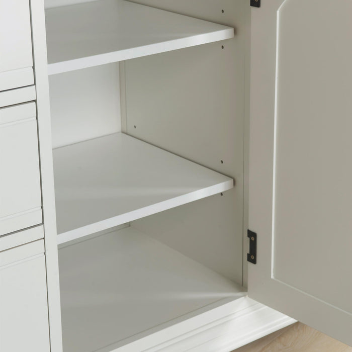 Brookpine White Dresser & Mirror Set - In Home Furniture (San Antonio, TX)