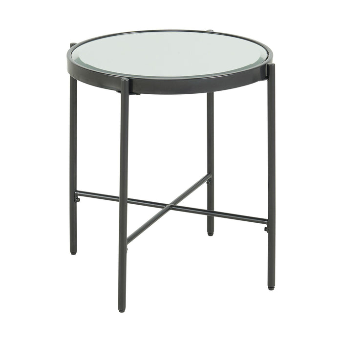 Vienna Round End Table with Glass Top - In Home Furniture (San Antonio, TX)