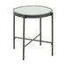 Vienna Round End Table with Glass Top - In Home Furniture (San Antonio, TX)