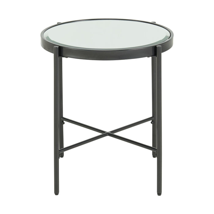 Vienna Round End Table with Glass Top - In Home Furniture (San Antonio, TX)