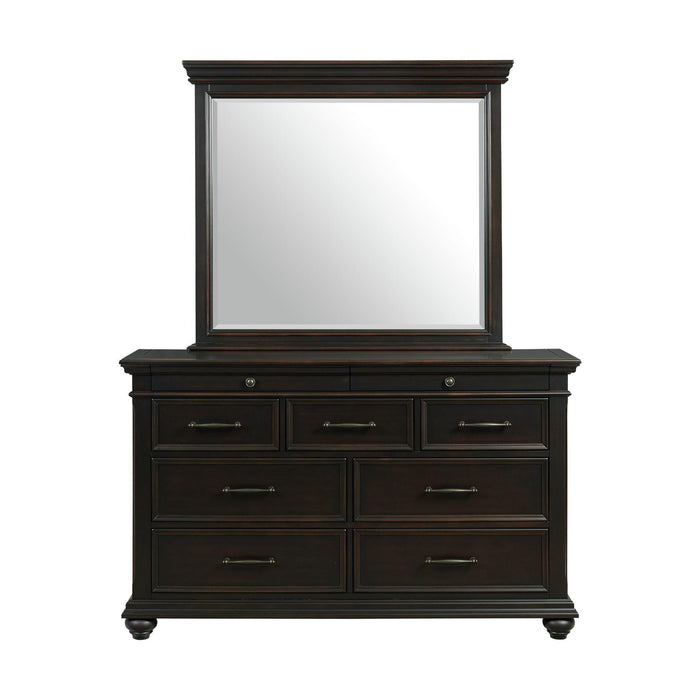 Slater 9-Drawer Dresser with Mirror in Black - In Home Furniture (San Antonio, TX)