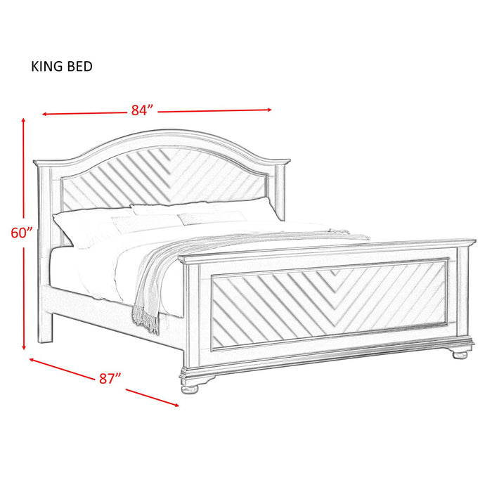 Brookpine White King Panel Bed - In Home Furniture (San Antonio, TX)