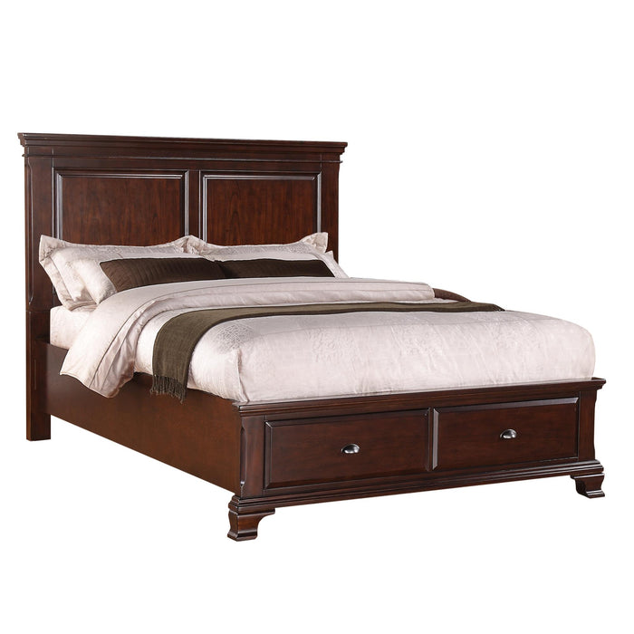 Canton Cherry Queen Storage Bed - In Home Furniture (San Antonio, TX)