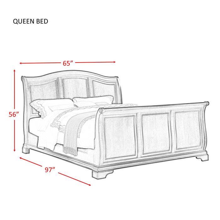 Cameron Cherry Queen Sleigh Bed - In Home Furniture (San Antonio, TX)