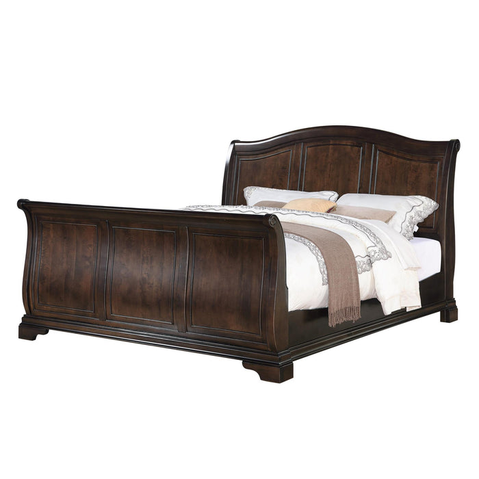 Cameron Cherry Queen Sleigh Bed - In Home Furniture (San Antonio, TX)