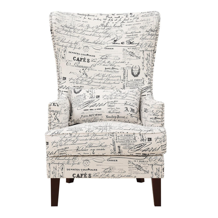 Kori Accent Chair in French Script - In Home Furniture (San Antonio, TX)