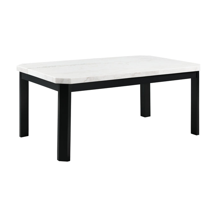 Francesca White Marble Standard Height Dining Table - In Home Furniture (San Antonio, TX)