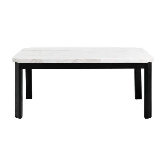 Francesca White Marble Standard Height Dining Table - In Home Furniture (San Antonio, TX)