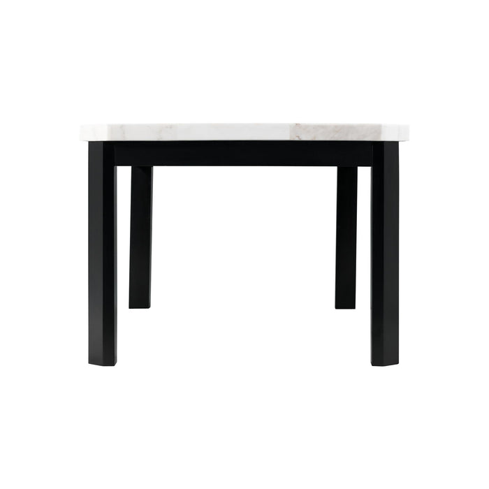Francesca White Marble Standard Height Dining Table - In Home Furniture (San Antonio, TX)
