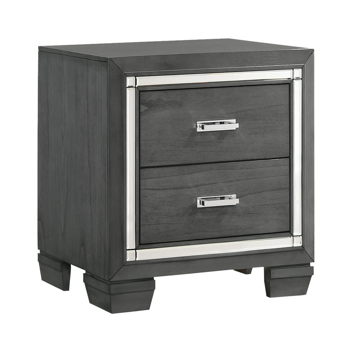 Titanium 2-Drawer Nightstand - In Home Furniture (San Antonio, TX)