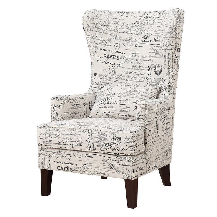 Kori Accent Chair in French Script - In Home Furniture (San Antonio, TX)