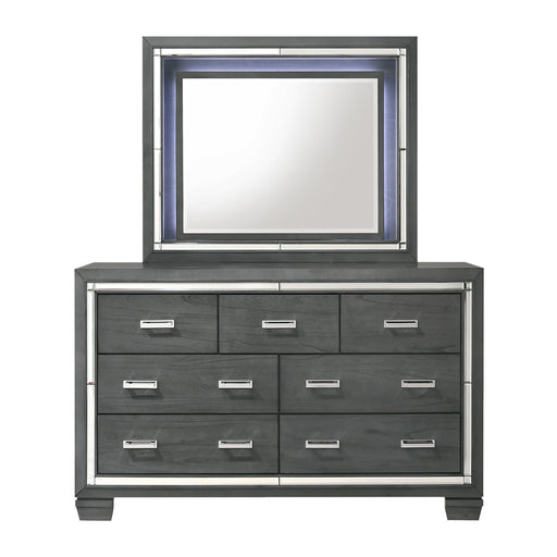 Titanium 7-Drawer Dresser w/ Mirror Set - In Home Furniture (San Antonio, TX)