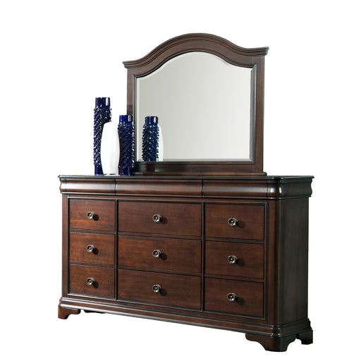 Cameron Cherry Dresser & Mirror Set - In Home Furniture (San Antonio, TX)