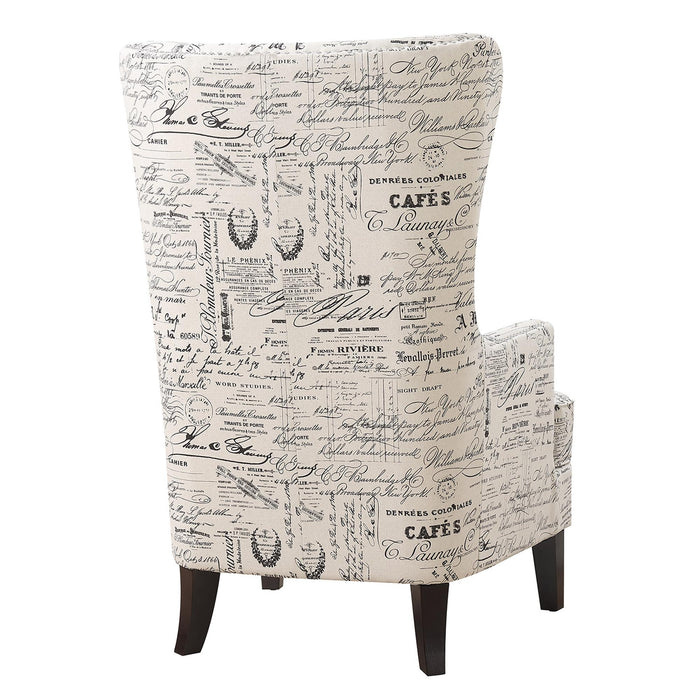 Kori Accent Chair in French Script - In Home Furniture (San Antonio, TX)