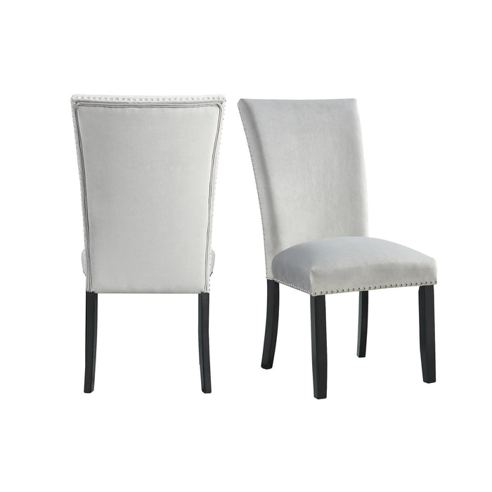 Francesca Gray Velvet Side Chair set of 2