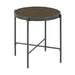Vienna Round End Table with Wooden Top - In Home Furniture (San Antonio, TX)